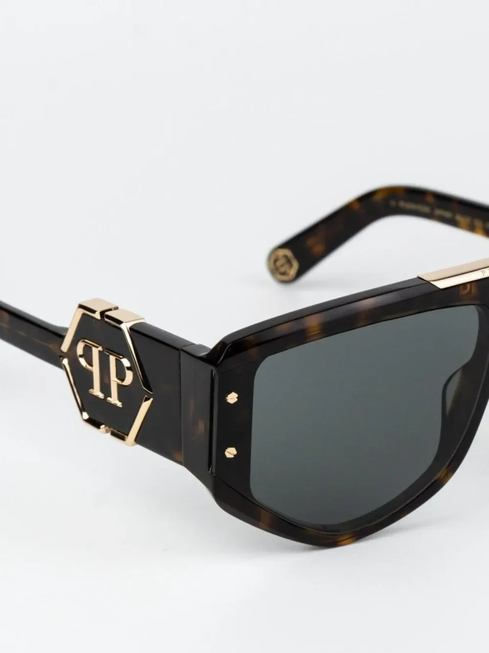 Philipp Plein Men Sunglasses Havana Green Mask SPP093M 0722 NEW AUTHENTIC